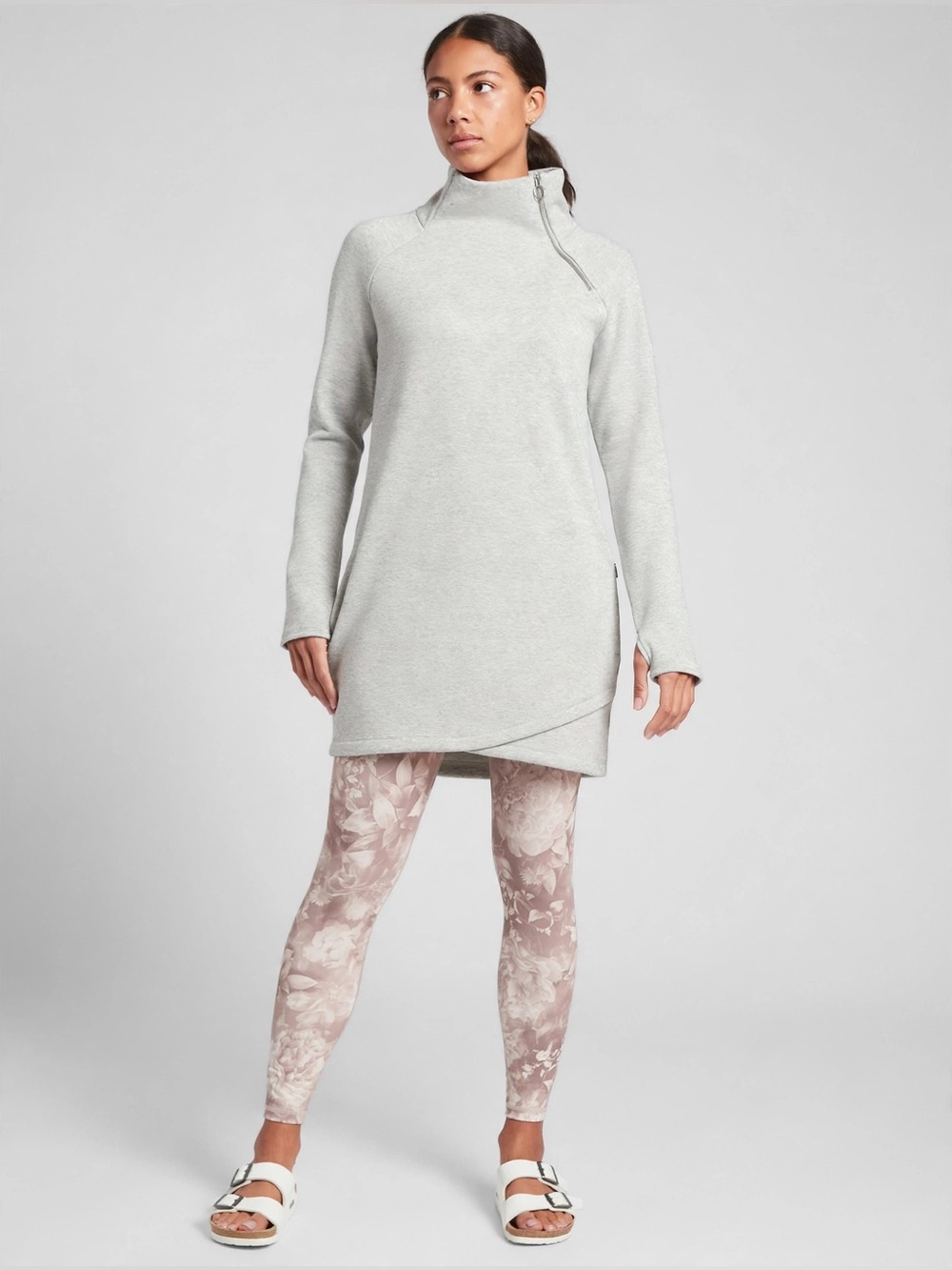 NWT - ATHLETA Cozy Karma Asym Sweatshirt Gray Dress - Small